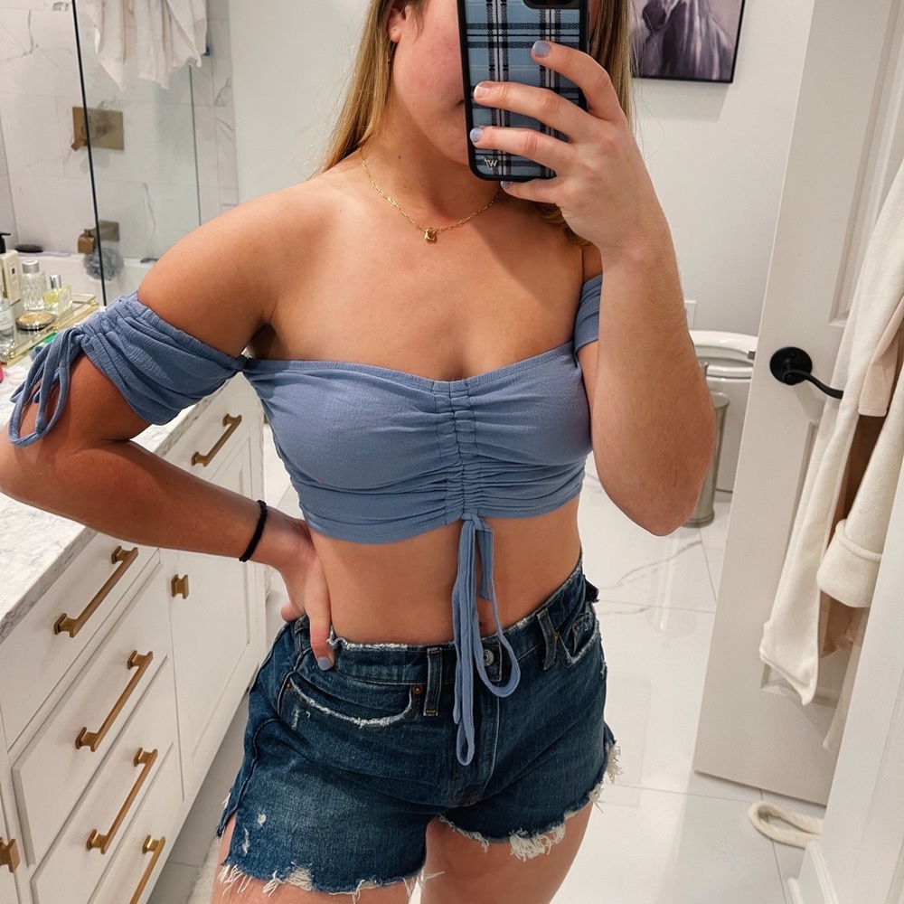 Blue crop top